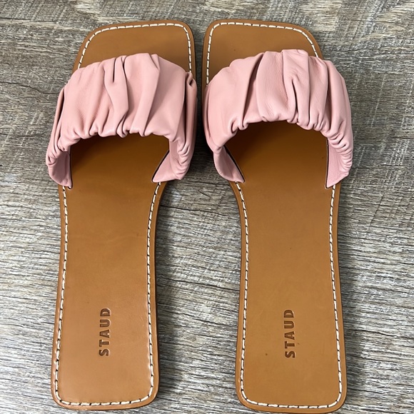 STAUD Nina Ruched Sandal Pink Size 39 - Picture 3 of 5